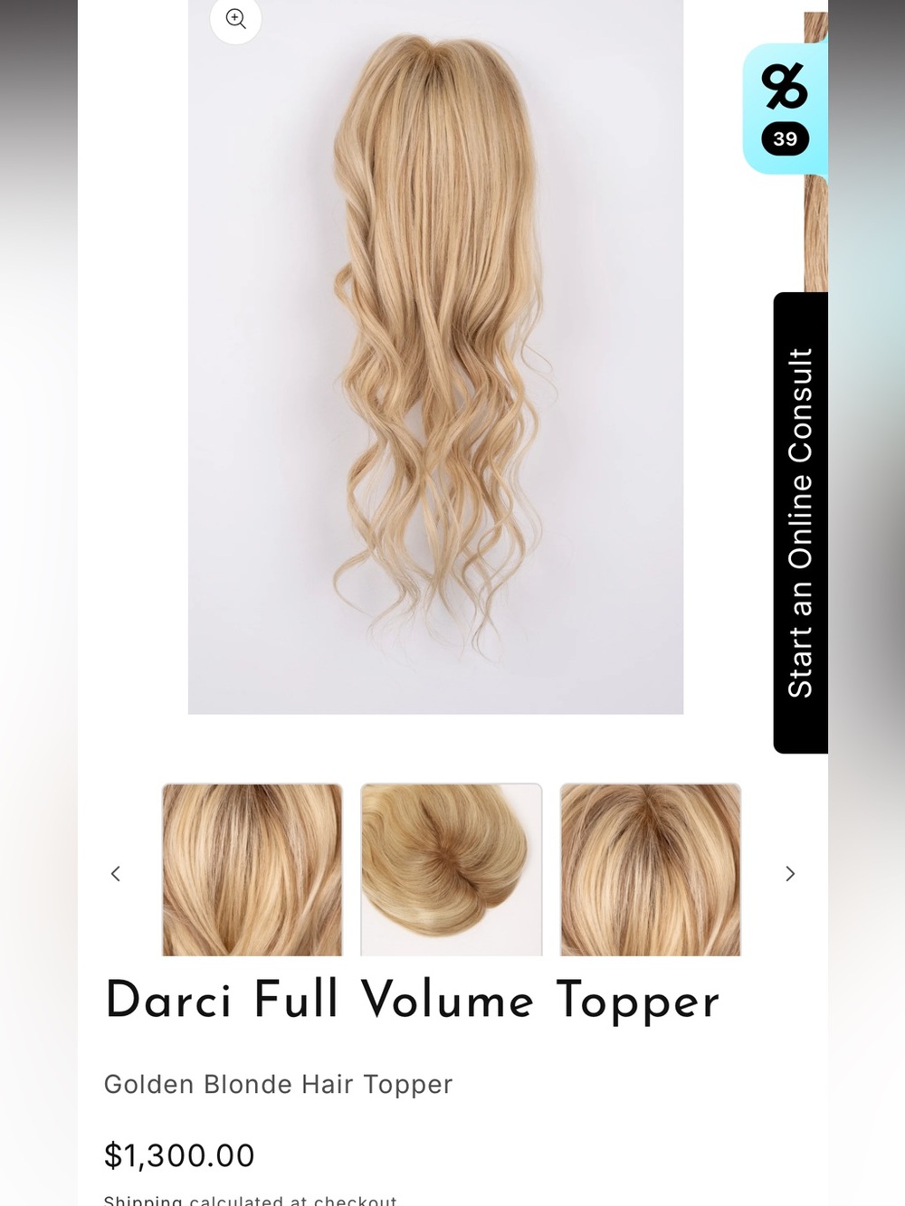 Full Volume Topper - Golden Blonde